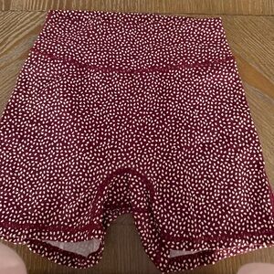 Buffbunny Burgundy and white bossy print shorts
